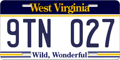 WV license plate 9TN027
