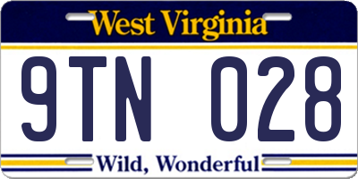 WV license plate 9TN028
