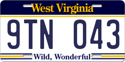 WV license plate 9TN043