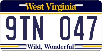 WV license plate 9TN047