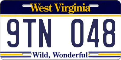WV license plate 9TN048