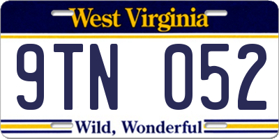 WV license plate 9TN052