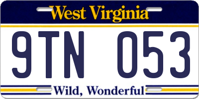WV license plate 9TN053