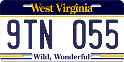 WV license plate 9TN055