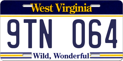 WV license plate 9TN064