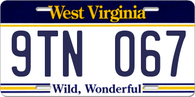 WV license plate 9TN067