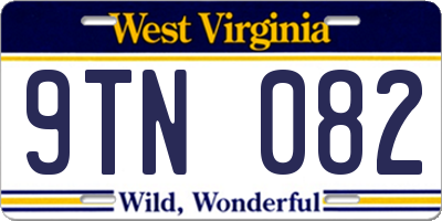 WV license plate 9TN082