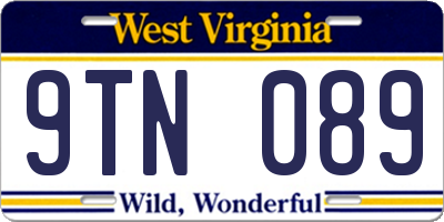WV license plate 9TN089