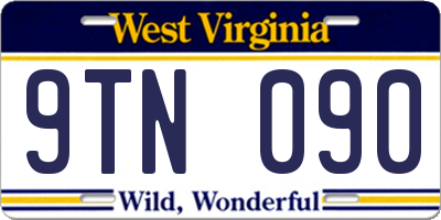 WV license plate 9TN090