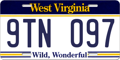 WV license plate 9TN097