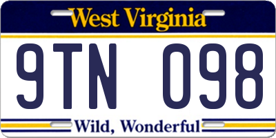 WV license plate 9TN098
