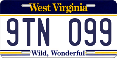 WV license plate 9TN099