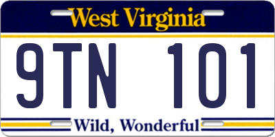 WV license plate 9TN101
