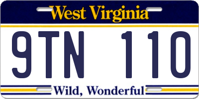 WV license plate 9TN110