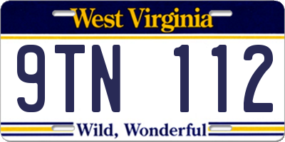 WV license plate 9TN112