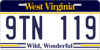WV license plate 9TN119