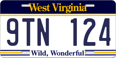 WV license plate 9TN124
