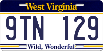 WV license plate 9TN129
