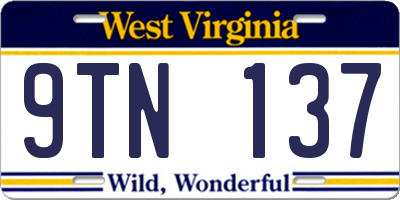 WV license plate 9TN137