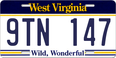 WV license plate 9TN147