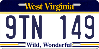WV license plate 9TN149