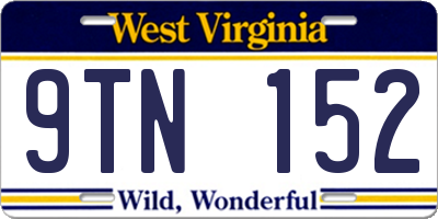 WV license plate 9TN152