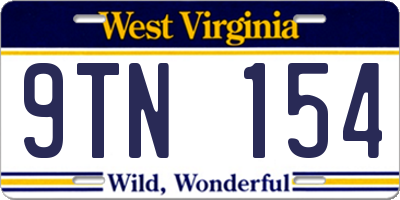 WV license plate 9TN154