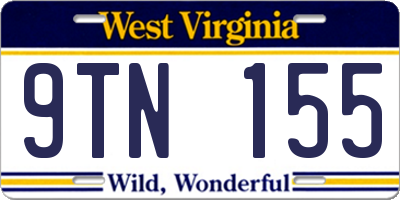 WV license plate 9TN155