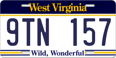 WV license plate 9TN157
