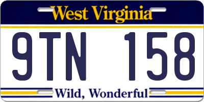 WV license plate 9TN158