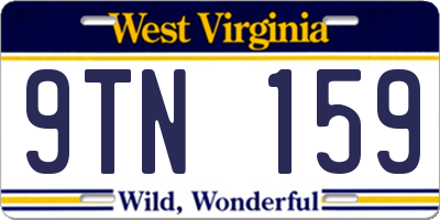 WV license plate 9TN159