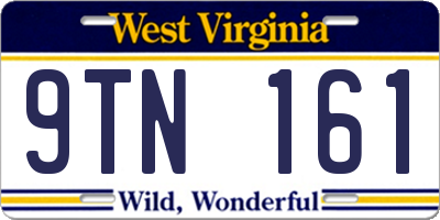 WV license plate 9TN161