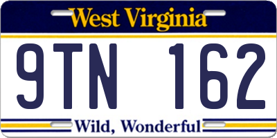 WV license plate 9TN162