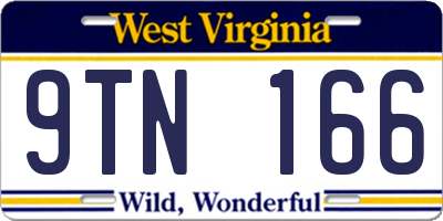 WV license plate 9TN166