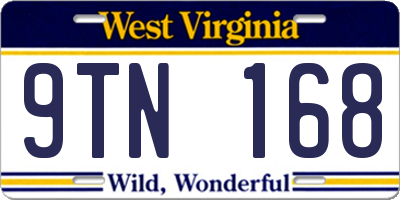 WV license plate 9TN168
