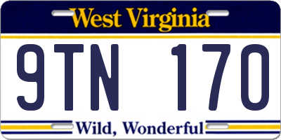 WV license plate 9TN170
