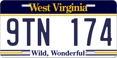 WV license plate 9TN174