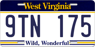 WV license plate 9TN175