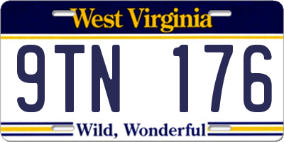 WV license plate 9TN176