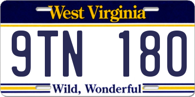 WV license plate 9TN180
