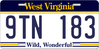 WV license plate 9TN183