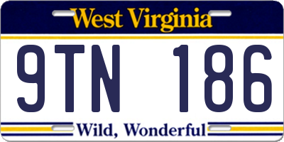 WV license plate 9TN186
