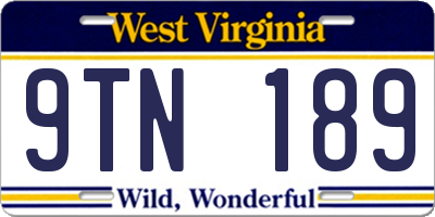 WV license plate 9TN189