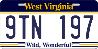 WV license plate 9TN197