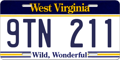WV license plate 9TN211