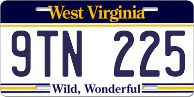 WV license plate 9TN225