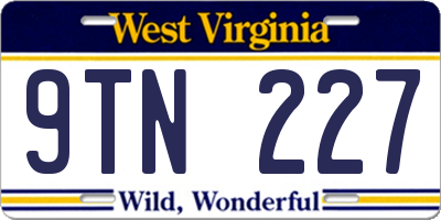WV license plate 9TN227