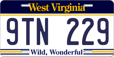 WV license plate 9TN229