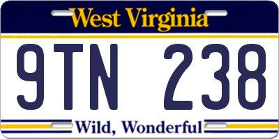 WV license plate 9TN238