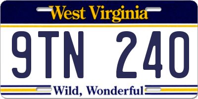 WV license plate 9TN240